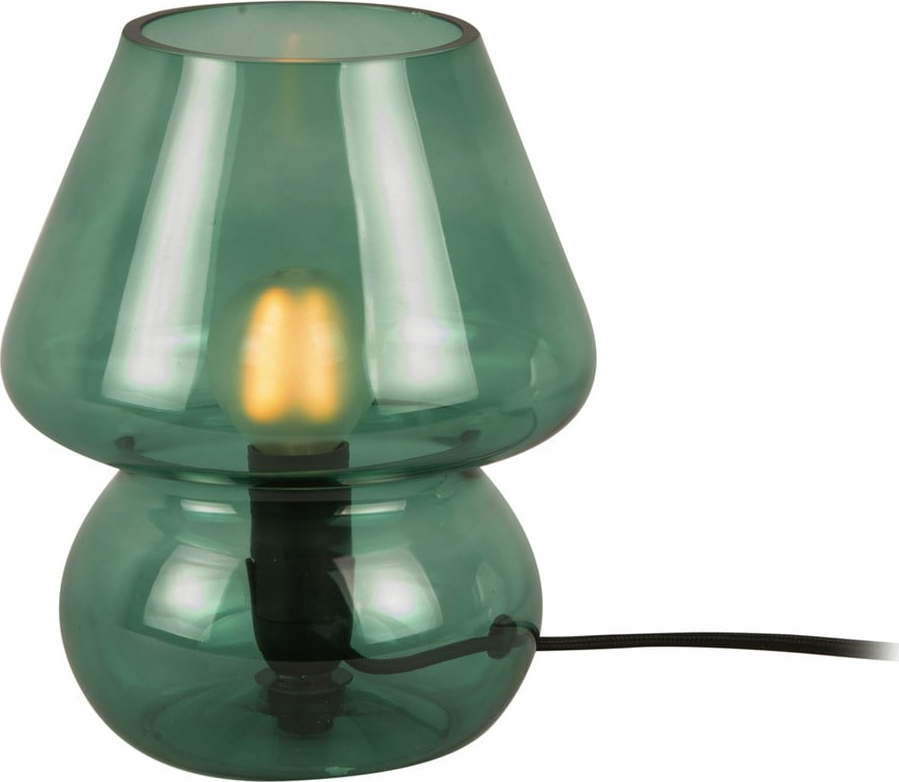 Tmavě zelená skleněná stolní lampa Leitmotiv Glass
