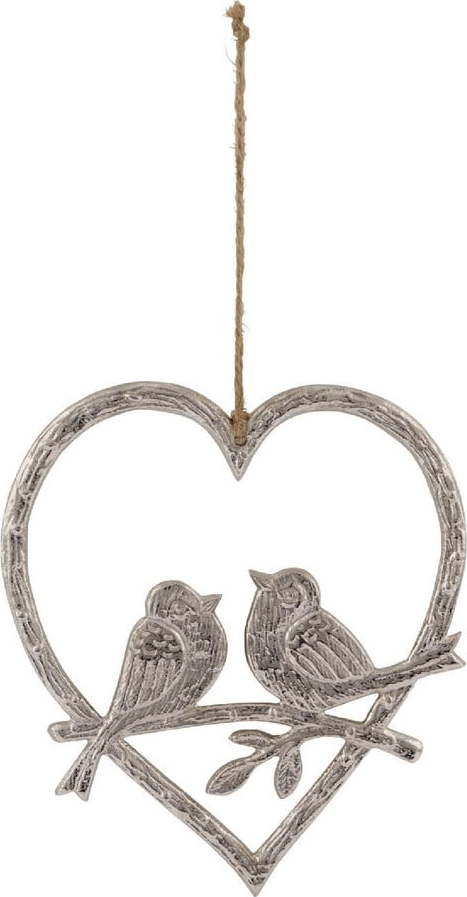 Závěsná dekorace ve stříbrné barvě Ego Dekor Love Birds Ego Dekor