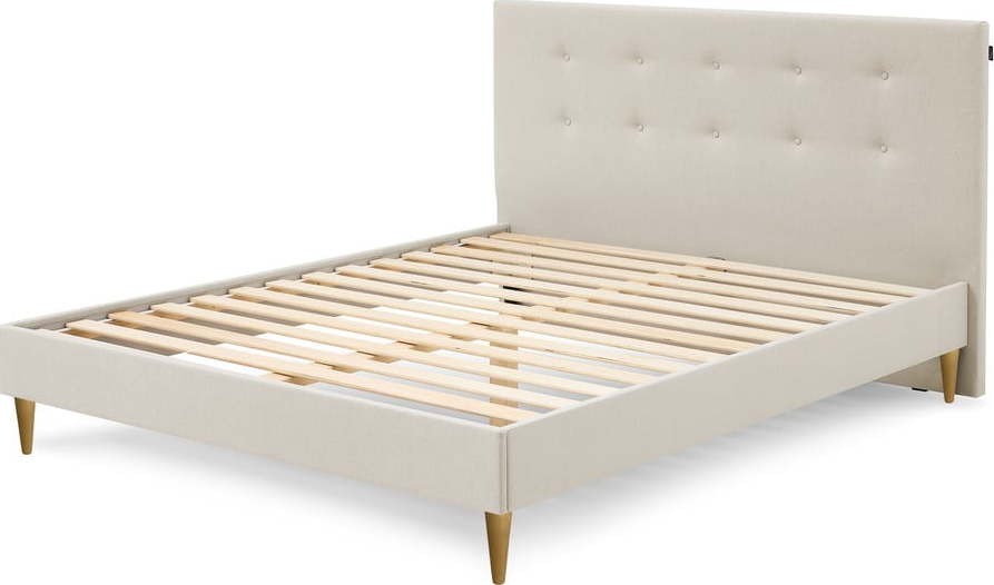 Béžová čalouněná dvoulůžková postel s roštem 180x200 cm Rory – Bobochic Paris Bobochic Paris