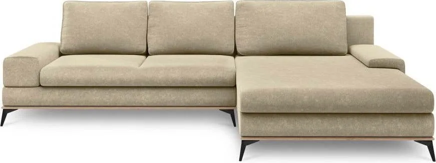 Béžová rozkládací rohová pohovka Windsor & Co Sofas Planet, pravý roh