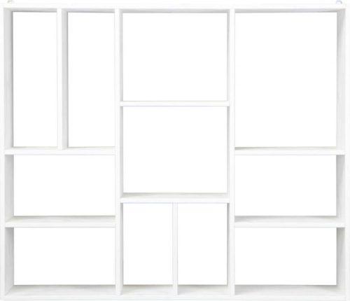 Bílá nástěnná knihovna z borovicového dřeva 110x94 cm – vtwonen vtwonen