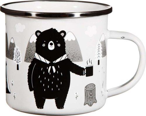 Bílý dětský hrnek ze smaltu Bear Adventure - Sass & Belle Sass & Belle