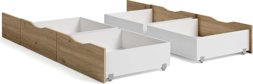 Bílé/přírodní šuplíky pod postel v sadě 2 ks Lyon – Marckeric Marckeric