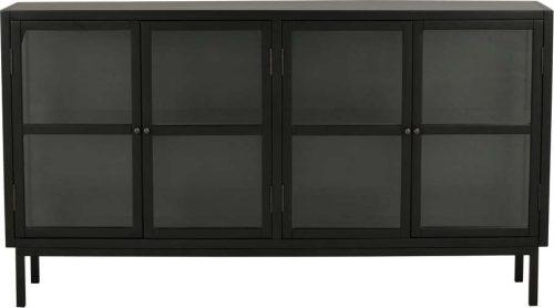 Černá vitrína z kaučukového dřeva 160x88 cm Marshalle – Rowico Rowico