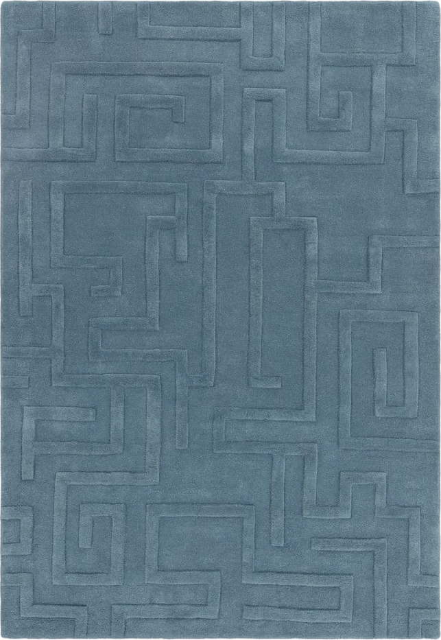 Modrý vlněný koberec 120x170 cm Maze – Asiatic Carpets Asiatic Carpets