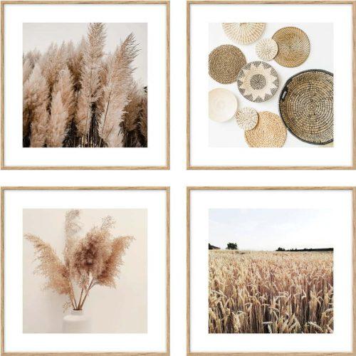 Plakáty v rámu 4 ks 30x30 cm Aesthetic knor