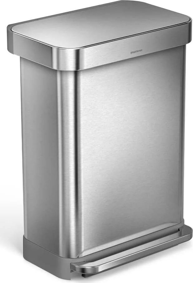 Pedálový ocelový odpadkový koš 55 l - simplehuman