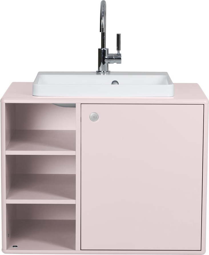 Růžová závěsná skříňka s umyvadlem bez baterie 80x62 cm Color Bath – Tom Tailor Tom Tailor
