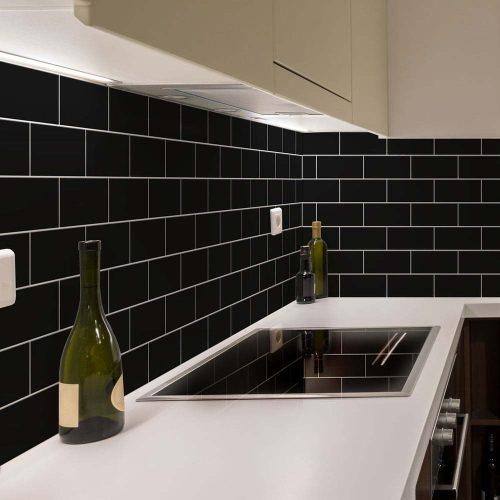 Sada samolepek na kachličky 30 ks 20x10 cm Subway Tiles Black – Ambiance Ambiance