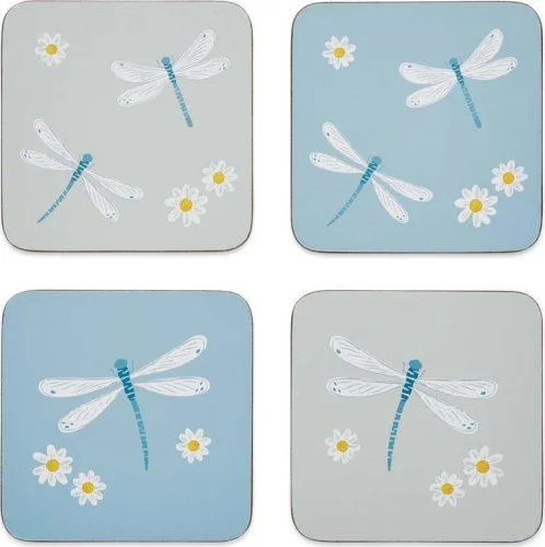 Světle modro-šedé korkové podtácky v sadě 4 ks English Meadow – Cooksmart ®