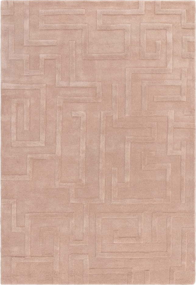 Světle růžový vlněný koberec 160x230 cm Maze – Asiatic Carpets Asiatic Carpets