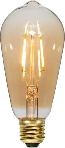Teplá LED filamentová žárovka E27, 1 W Plain Amber – Star Trading