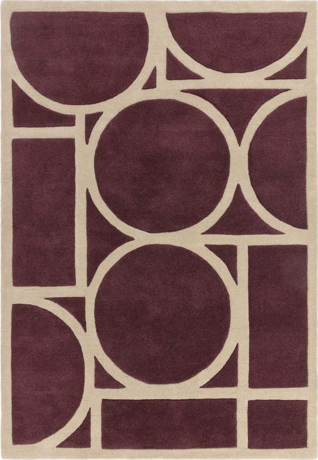 Tmavě hnědý vlněný koberec 200x290 cm Metro Plum – Asiatic Carpets Asiatic Carpets