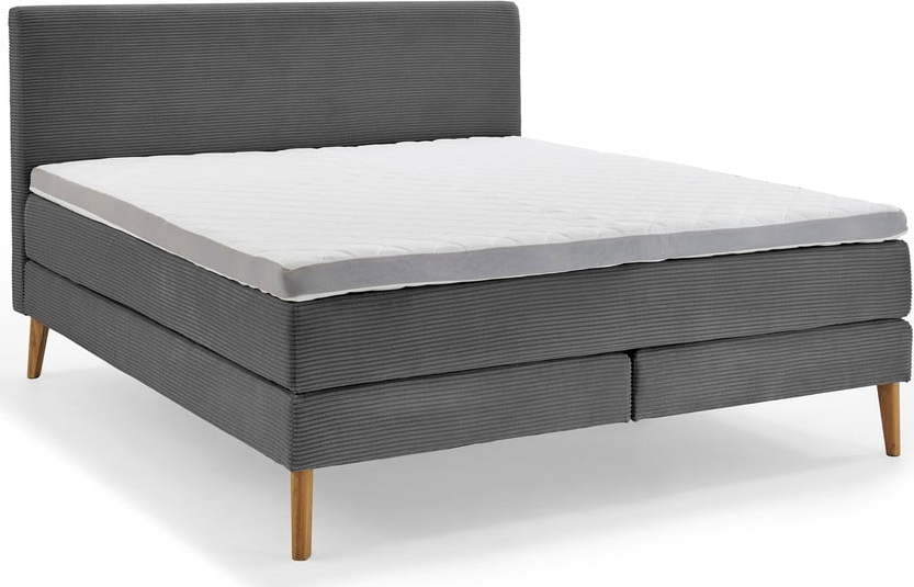 Tmavě šedá boxspring postel 180x200 cm Linea - Meise Möbel Meise Möbel