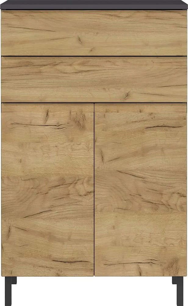 Tmavě šedá koupelnová skříňka v dekoru dubu 60x97 cm Salinas