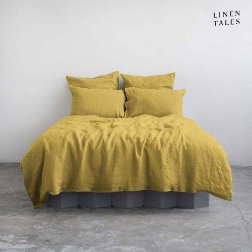 Žluté lněné povlečení na jednolůžko 135x200 cm – Linen Tales Linen Tales