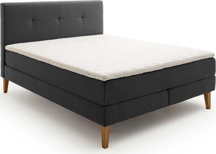 Antracitová boxspring postel 160x200 cm Stockholm – Meise Möbel Meise Möbel