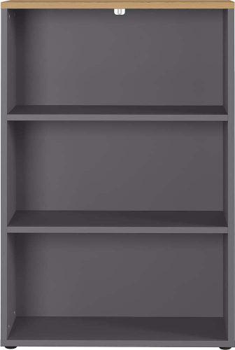 Antracitová přírodní knihovna v dekoru dubu 80x120 cm Agenda – Germania Germania