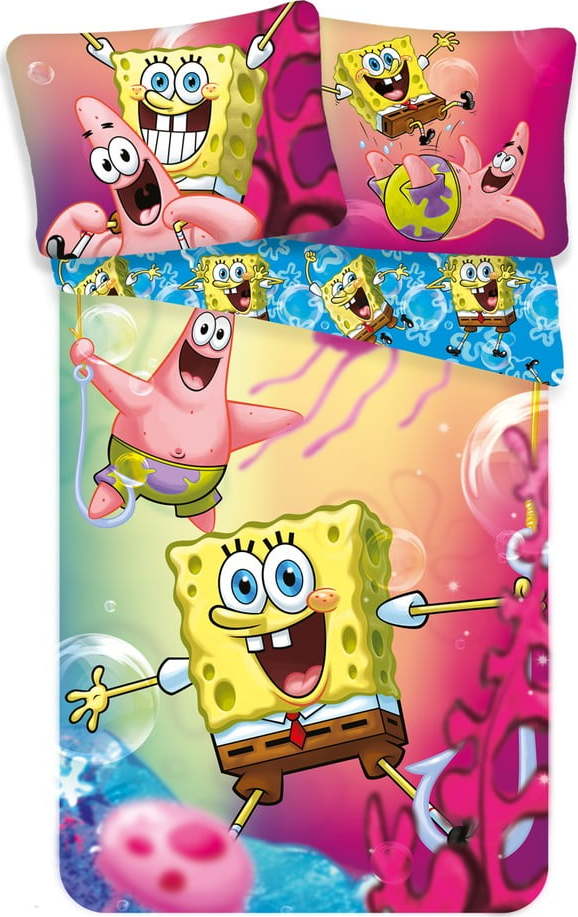 Bavlněné dětské povlečení na jednolůžko 140x200 cm Sponge Bob – Jerry Fabrics Jerry Fabrics