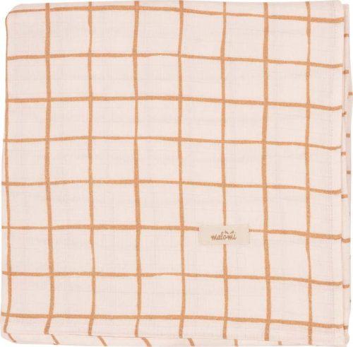 Béžová bambusová zavinovací dětská deka 120x120 cm Camel Check – Malomi Kids Malomi Kids