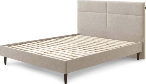 Béžová čalouněná dvoulůžková postel s roštem 160x200 cm Elyna – Bobochic Paris Bobochic Paris