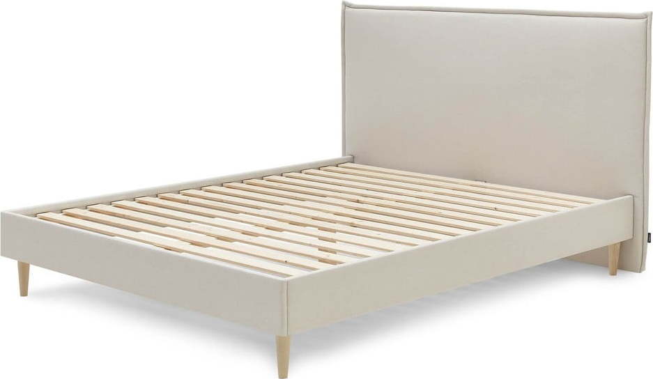 Béžová čalouněná dvoulůžková postel s roštem 180x200 cm Sary – Bobochic Paris Bobochic Paris