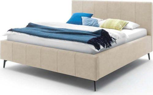 Béžová čalouněná dvoulůžková postel s úložným prostorem s roštem 180x200 cm Lizzano – Meise Möbel Meise Möbel