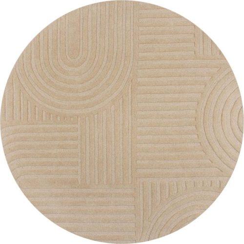 Béžový vlněný kulatý koberec ø 160 cm Zen Garden - Flair Rugs Flair Rugs