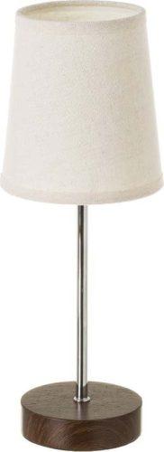 Bílá/hnědá stolní lampa s textilním stínidlem (výška 34