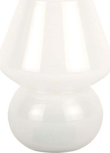 Bílá LED stolní lampa se skleněným stínidlem (výška 20 cm) Vintage – Leitmotiv Leitmotiv