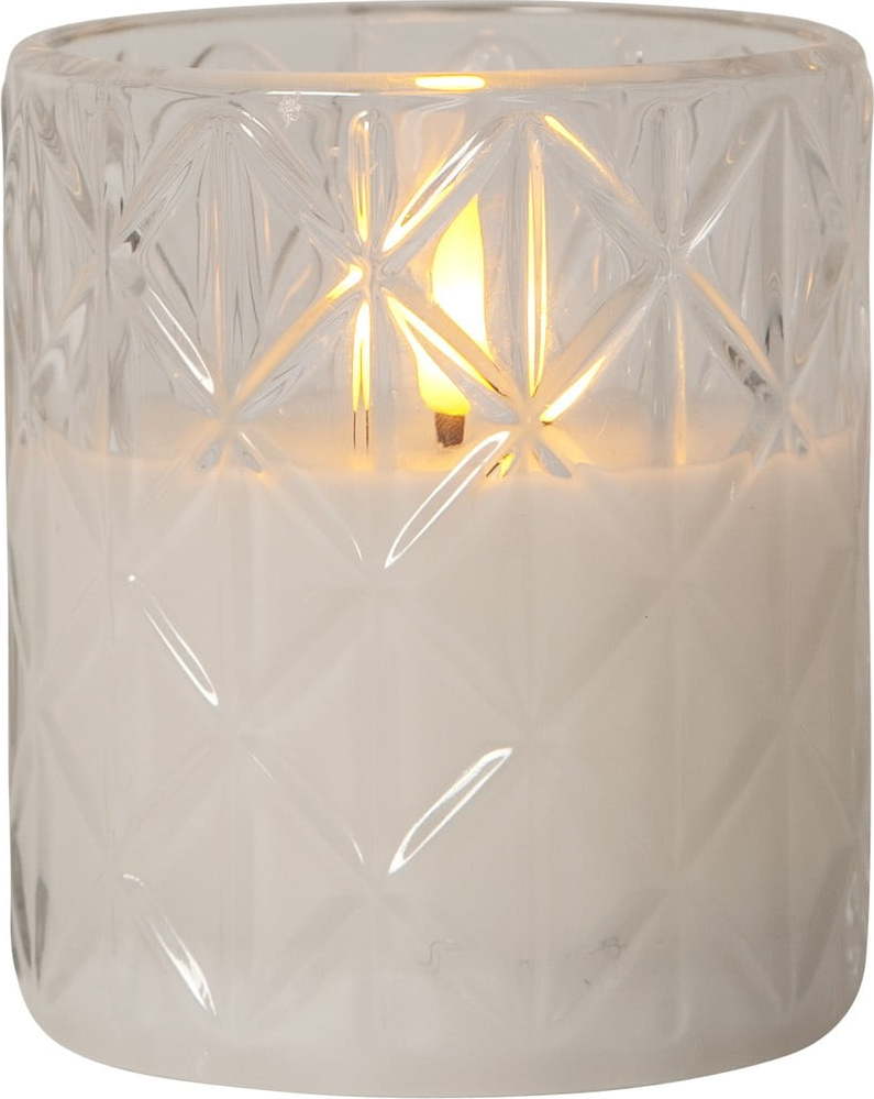 Bílá LED vosková svíčka ve skle Star Trading Flamme Romb