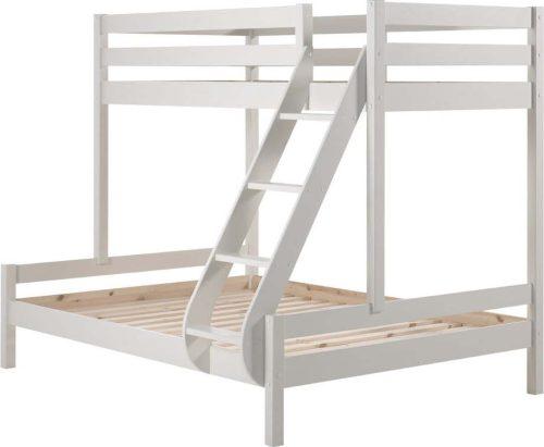 Bílá patrová dětská postel z borovicového dřeva 140x200/90x200 cm Pino Martin – Vipack Vipack