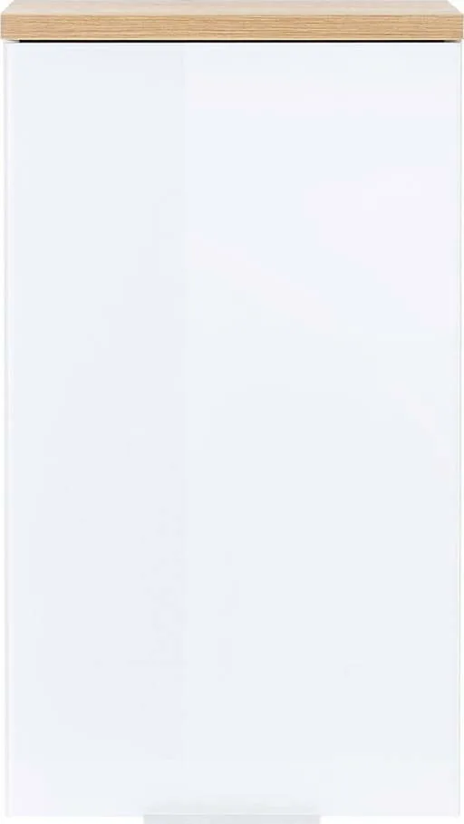 Bílá přírodní závěsná koupelnová skříňka v dekoru dubu 39x69 cm Pescara – Germania