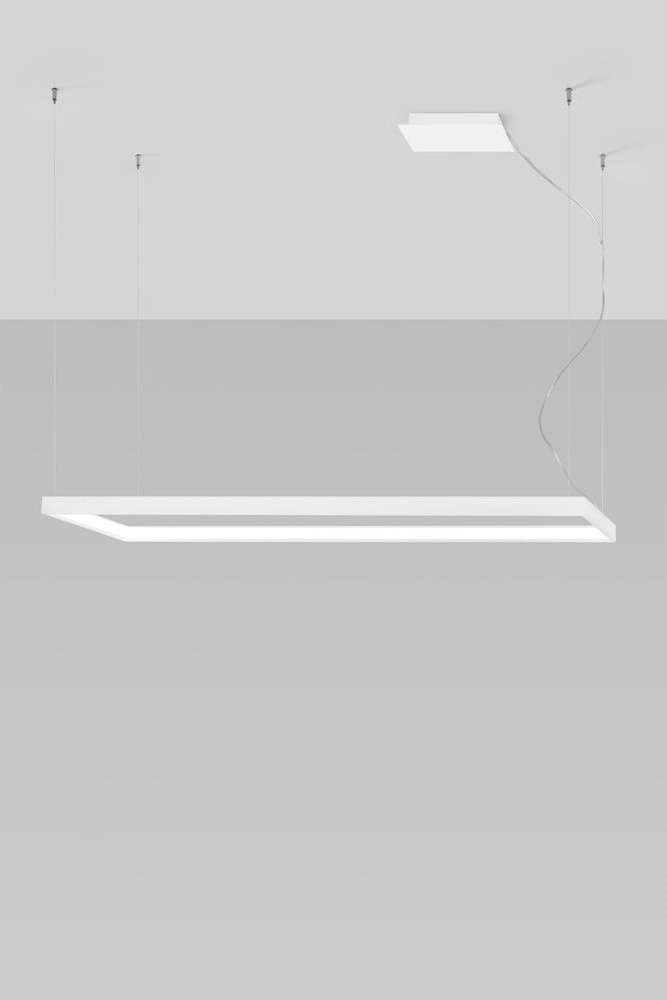 Bílé LED závěsné svítidlo 130x40 cm Jutila - Nice Lamps Nice Lamps