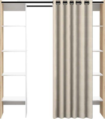 Bílo-béžová šatní skříň v dekoru dubu 185x182 cm Tom - TemaHome TemaHome