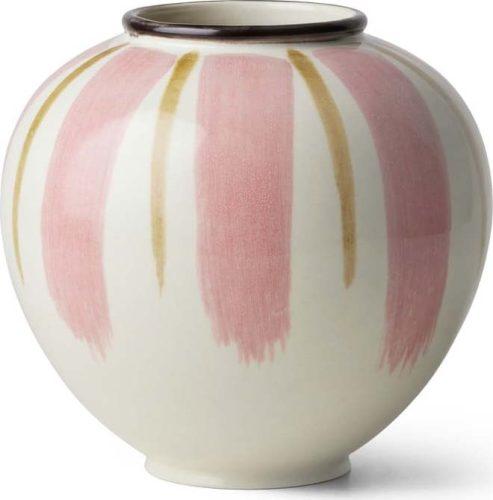 Bílo-růžová keramická váza ø 16 cm Canvas - Kähler Design Kähler Design
