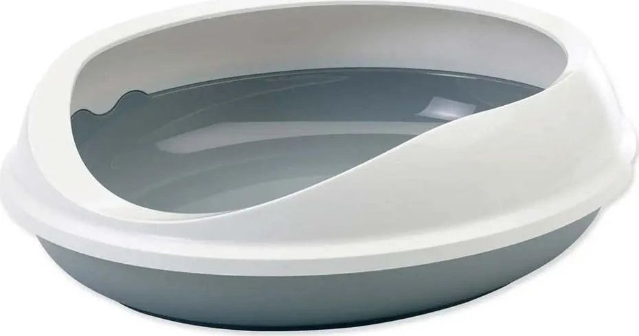 Bílo-šedý kočičí záchod 49x55 cm Savic Figaro – Plaček Pet Products