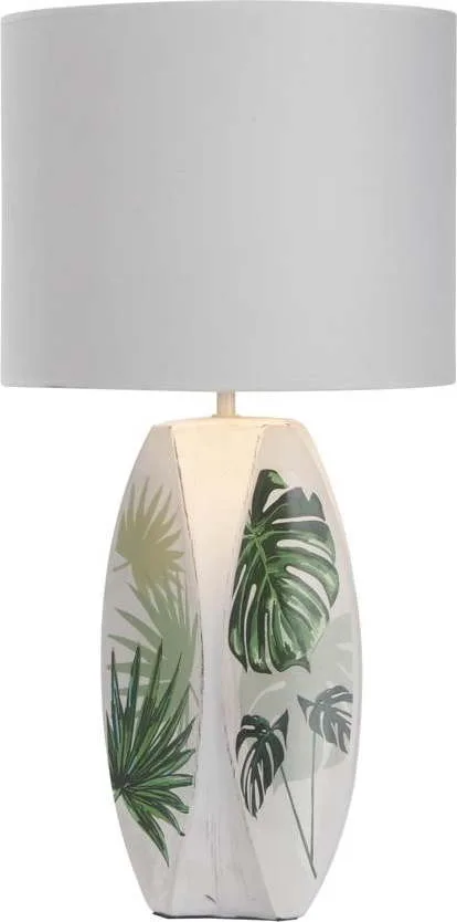 Bílo-zelená stolní lampa s textilním stínidlem (výška 59 cm) Palma – Candellux Lighting