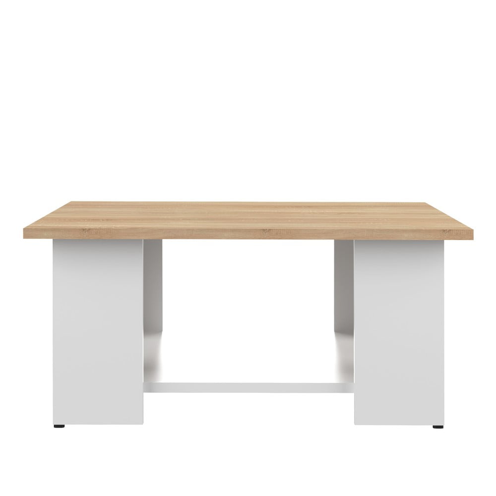 Bílý konferenční stolek s deskou v dekoru dubu 67x67 cm Square - TemaHome TemaHome