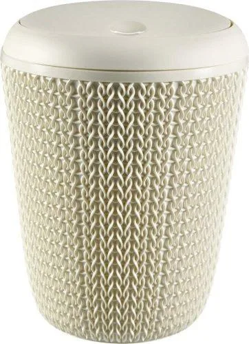 Bílý odpadkový koš do koupelny Curver Knit, 7 l