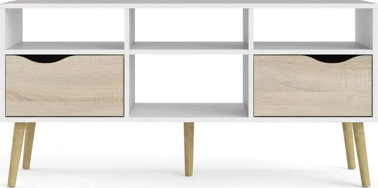Bílý TV stolek Tvilum Oslo, 117 x 57 cm