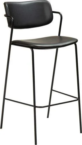 Černá barová židle z imitace kůže DAN-FORM Denmark Zed, výška 107 cm