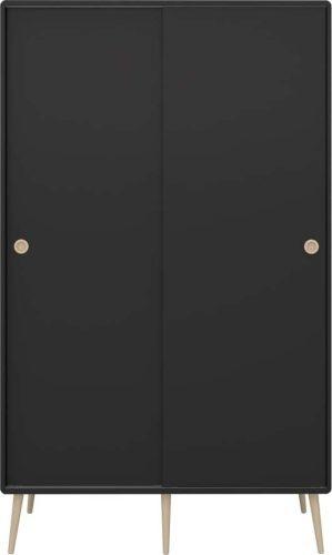 Černá šatní skříň s posuvnými dveřmi 113x190 cm Softline - Tvilum Tvilum