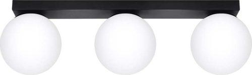 Černé stropní svítidlo se skleněným stínidlem ø 12 cm Umerta – Nice Lamps Nice Lamps