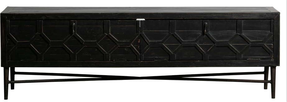 Černý TV stolek z recyklovaného dřeva 160x50 cm Bequest – BePureHome BePureHome