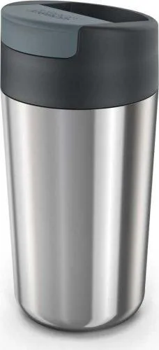 Cestovní hrnek v tmavě modro-leskle stříbrné barvě 450 ml Sipp – Joseph Joseph