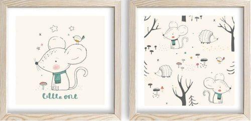 Dětské obrázky v sadě 2 ks 33x33 cm Little One – Wallity Wallity