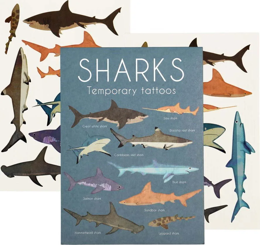 Dočasná tetování 2 ks Sharks – Rex London