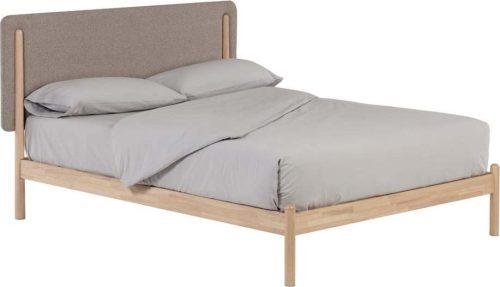 Dvoulůžková postel z kaučukového dřeva s roštem v šedo-přírodní barvě 160x200 cm Shayndel – Kave Home Kave Home