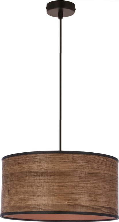 Hnědé závěsné svítidlo s ratanovým stínidlem ø 30 cm Legno – Candellux Lighting Candellux Lighting